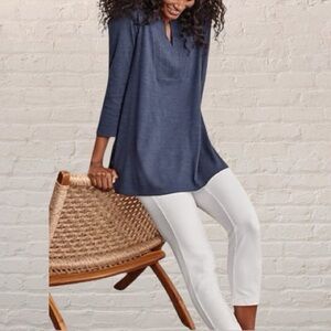 Pure Jill affinity pima cotton Slim-Leg Cropped Pants White Size L